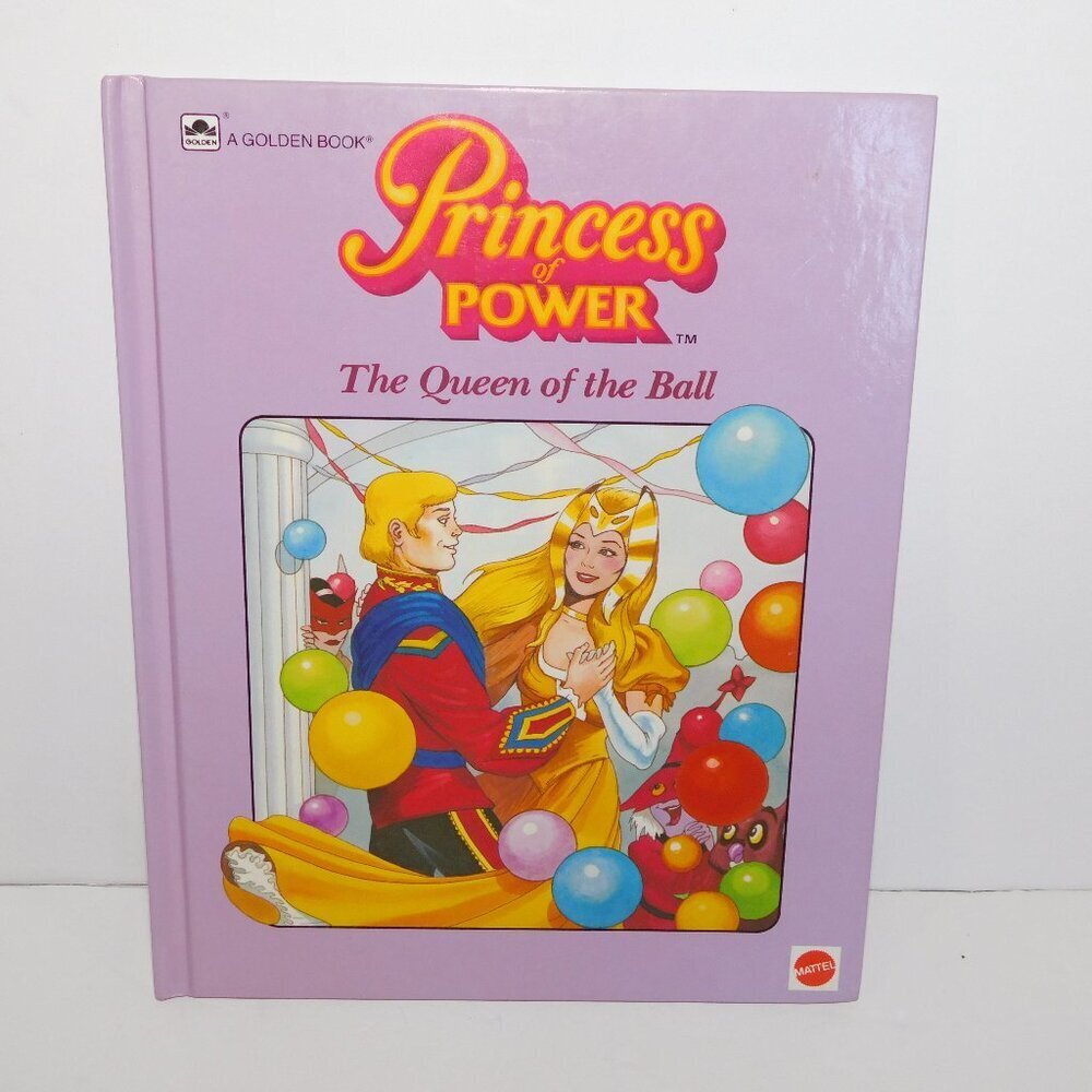 VTG 1985 Golden Book He-man Princess of Power She-Ra hard Cover book Queen Ball